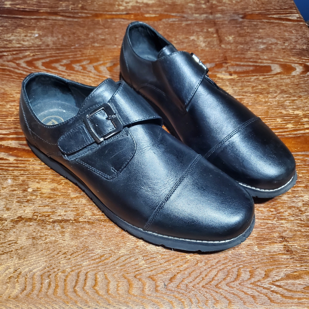 Men's Black Buckle Oxfords